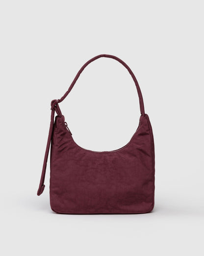 BAGGU Mini Nylon Shoulder Bag in Mahogany
