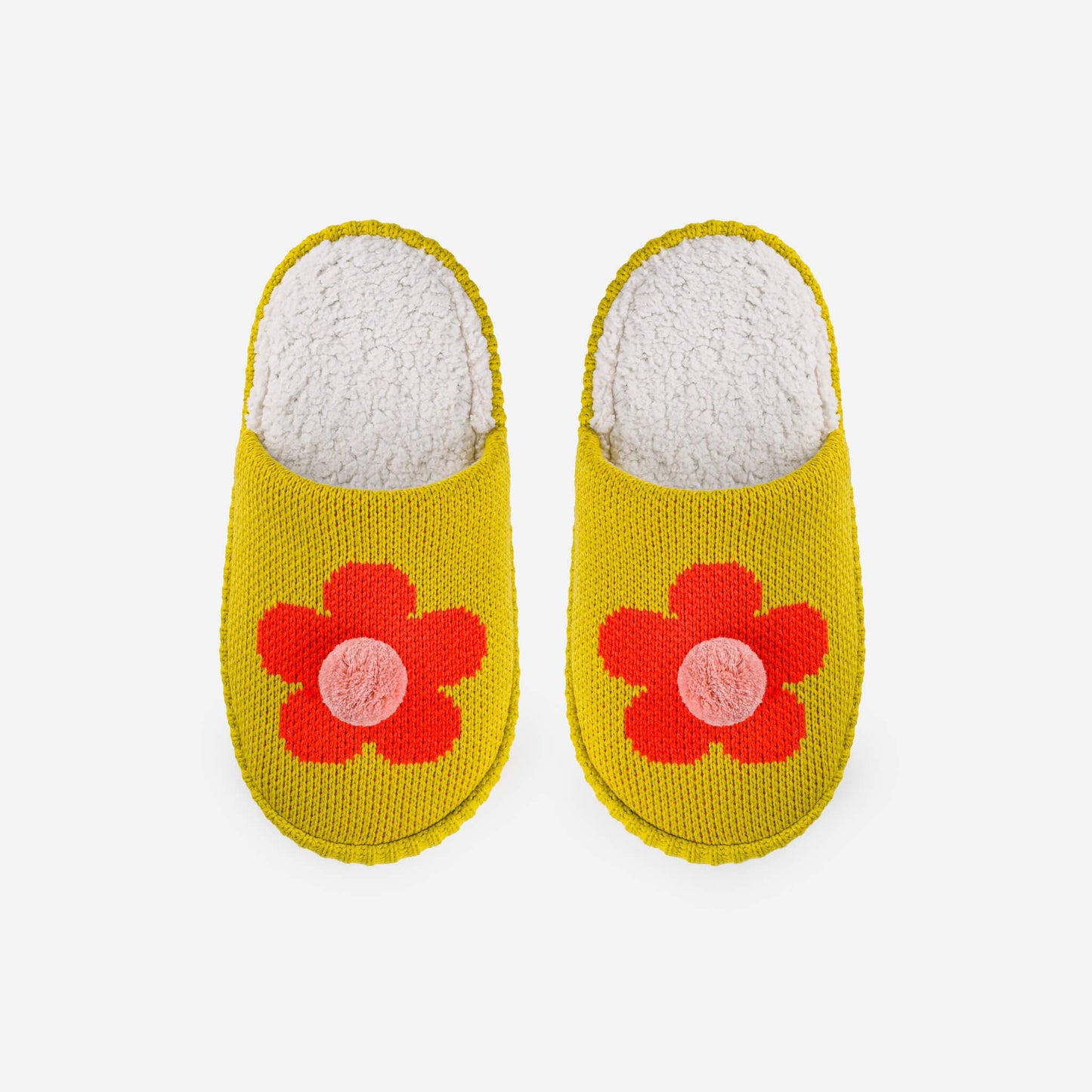 Flower Pom Slide Slippers