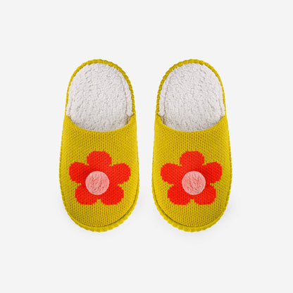 Flower Pom Slide Slippers