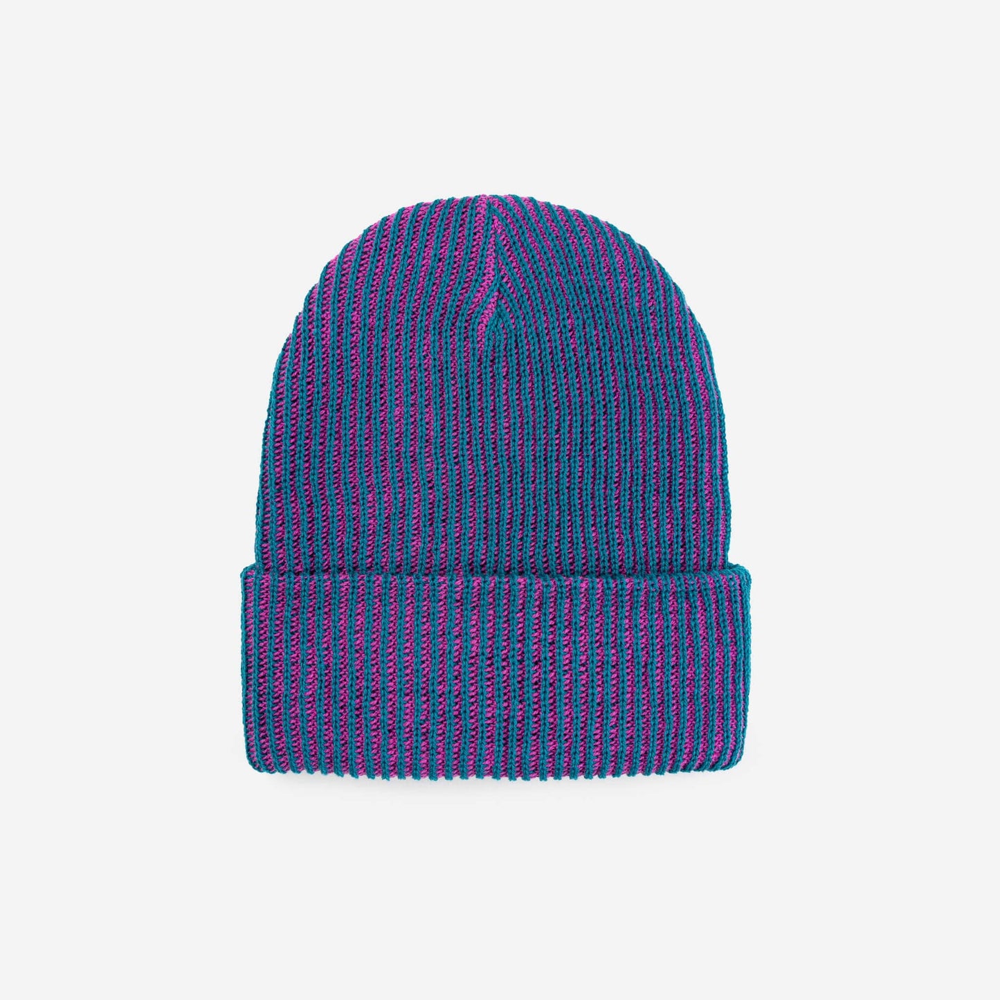 Two-Tone Rib Knit Unisex Beanie