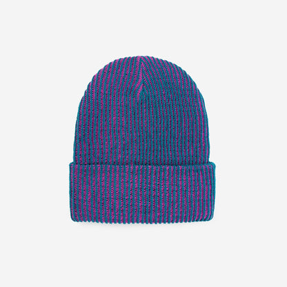 Two-Tone Rib Knit Unisex Beanie