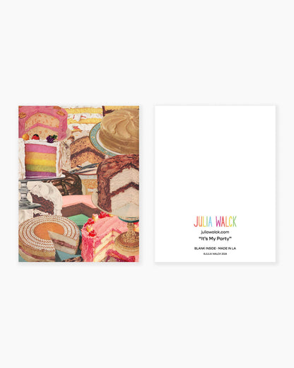 "It's My Party" Vintage Cake Collage Birthday Greeting Card