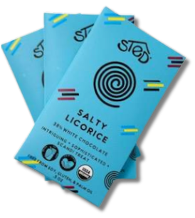 Sted Chocolate Mini Snack Size Bar: Salty Licorice