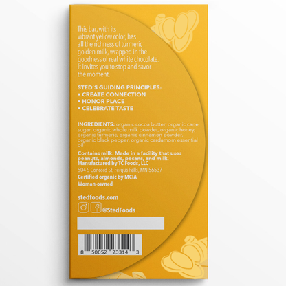 Sted Chocolate Mini Snack Size Bar: Golden Milk