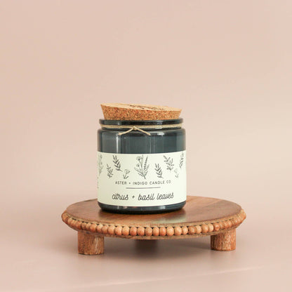 "Citrus + Basil Leaves" 12oz Soy Candle