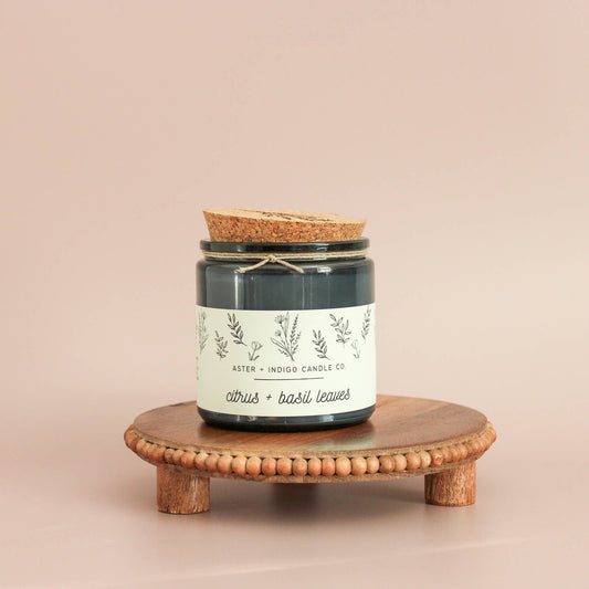 "Citrus + Basil Leaves" 12oz Soy Candle