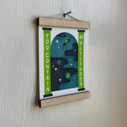 You Contain Multitudes - Mini Letterpress Print