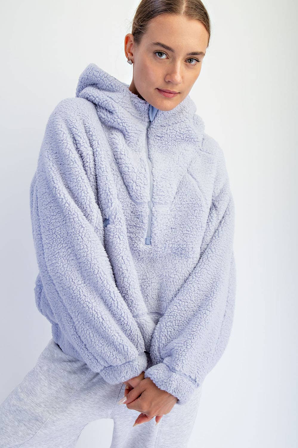 Ultra-Plush Sherpa Quarter-Zip Hoodie