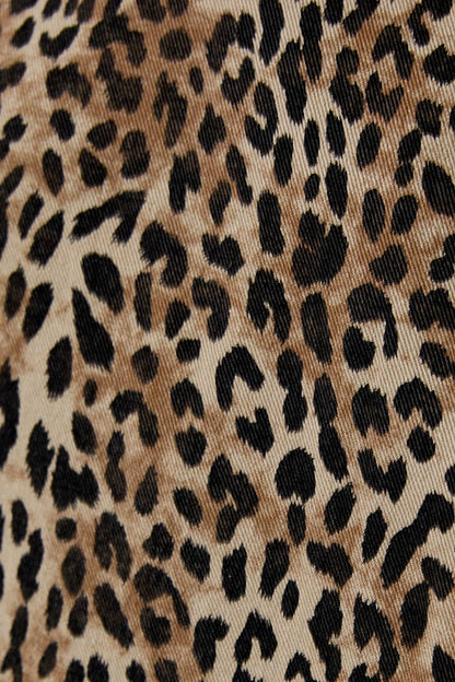 Leopard Print Twill Shift Dress