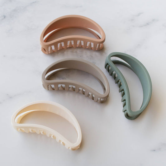 Bean-Shaped Large Matte Claw Hair Clip