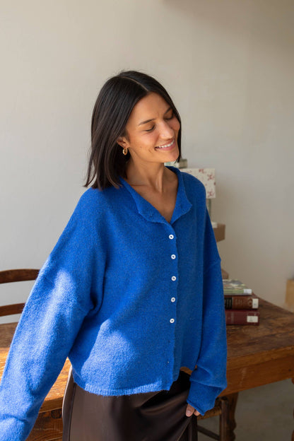 Lightweight Cozy Cardigan - Cobalt Blue