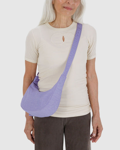 BAGGU Small Nylon Crescent Bag in Wisteria