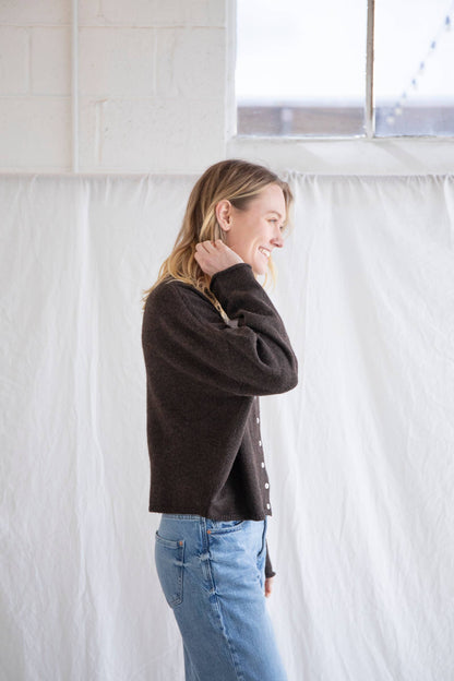 Lightweight Cozy Piper Cardigan by Things Between - Chocolate