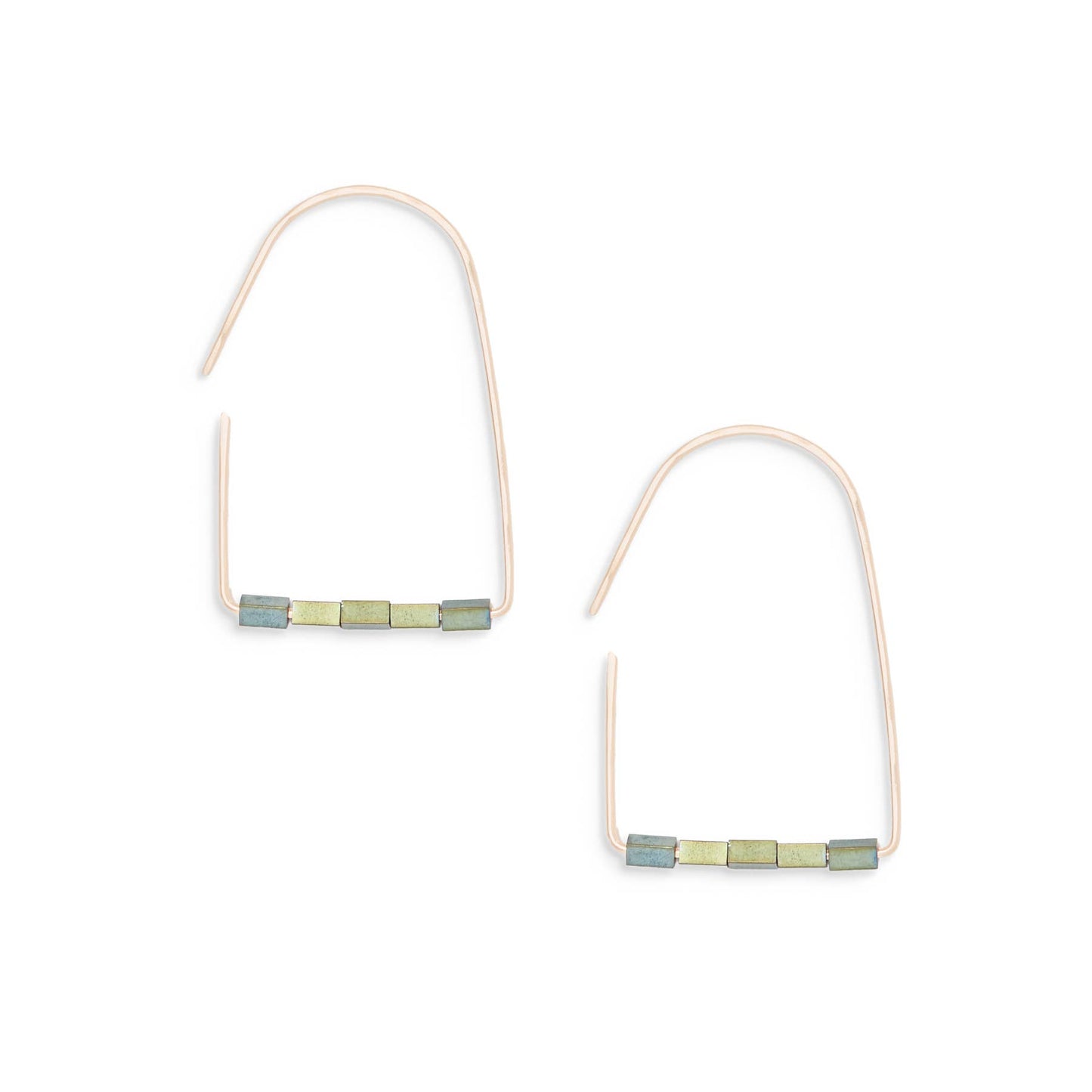 "Gege" Hematite and Gold Fill Lightweight Hoops - 4 Colors to Choose From