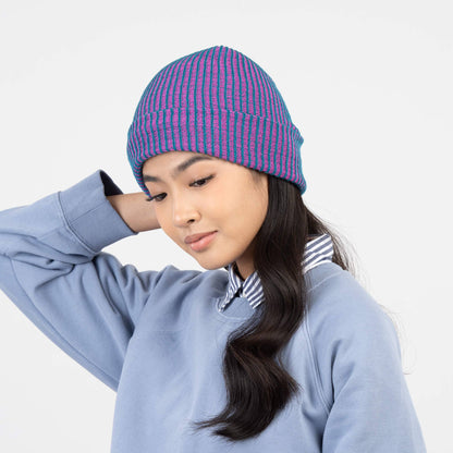 Two-Tone Rib Knit Unisex Beanie