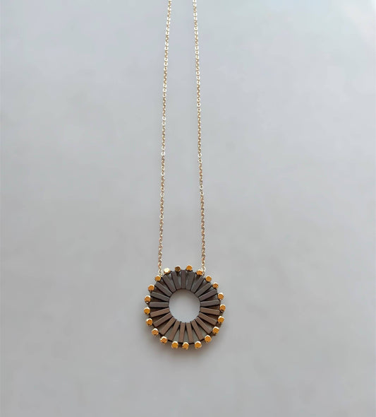Pinwheel Hematite Necklace by Trecy Bleich