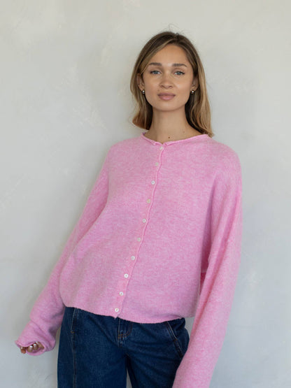 Lightweight Cozy Piper Cardigan by Things Between - Pale Pink