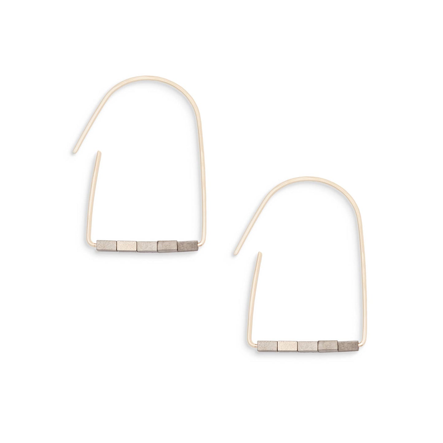 "Gege" Hematite and Gold Fill Lightweight Hoops - 4 Colors to Choose From