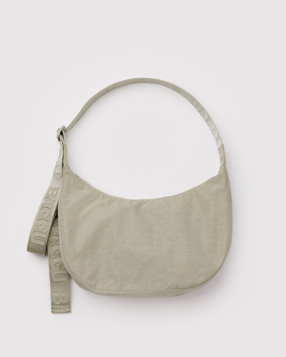 BAGGU Medium Nylon Crescent Bag in Celadon