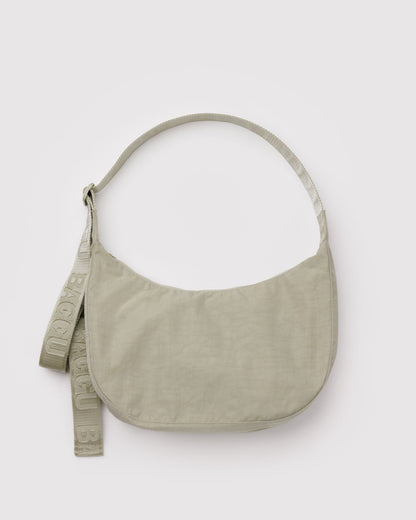 BAGGU Medium Nylon Crescent Bag in Celadon