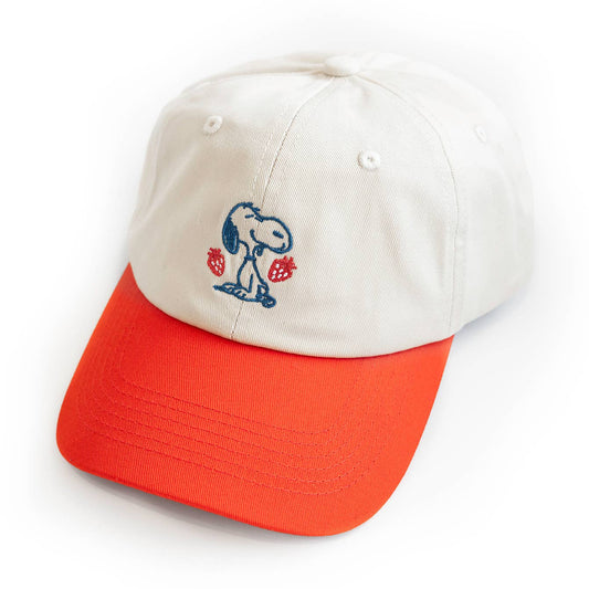 Embroidered Strawberry Patch Snoopy Dad Hat