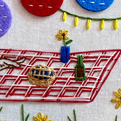 "Purrfect Picnic" Cat Craft DIY Embroidery Kit