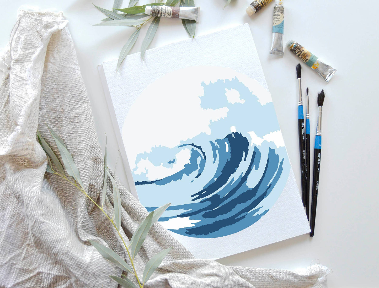 Ocean Waves Paint-By-Numbers Kit (2 Paintings)
