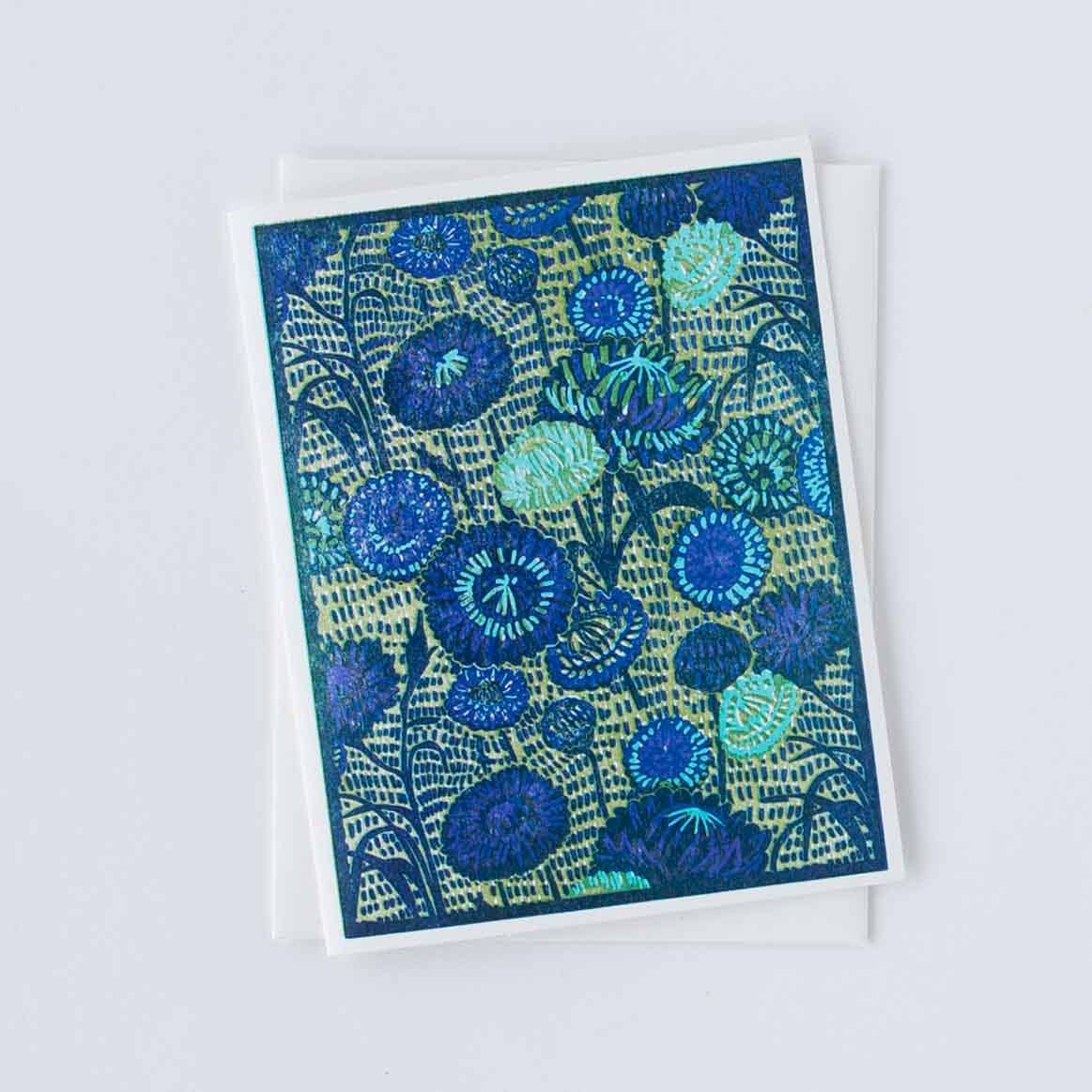 Strawflower (Blue) Everyday Letterpress Card