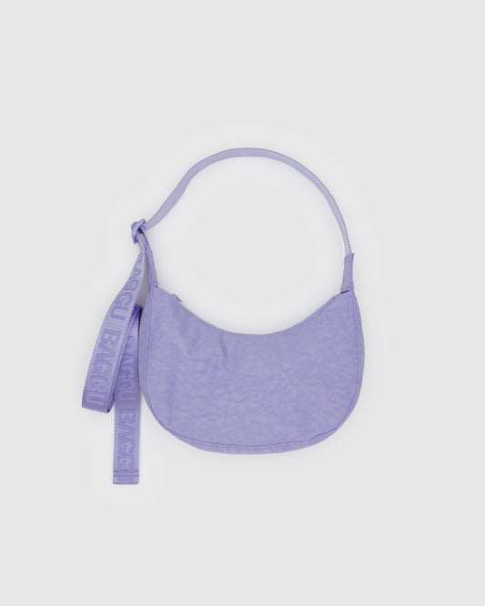 BAGGU Small Nylon Crescent Bag in Wisteria