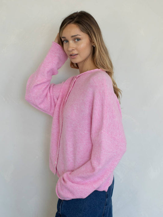 Lightweight Cozy Piper Cardigan by Things Between - Pale Pink
