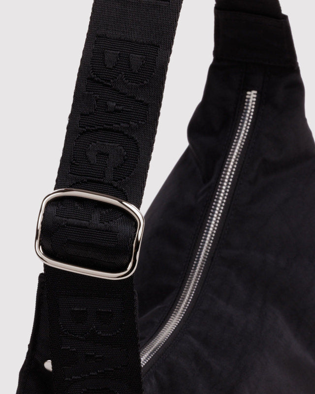 BAGGU Medium Nylon Crescent Bag in Studs (Black with Silver Accents)
