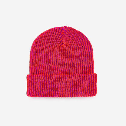 Two-Tone Rib Knit Unisex Beanie