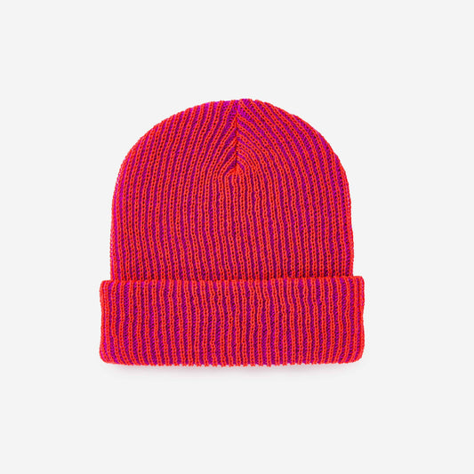 Two-Tone Rib Knit Unisex Beanie