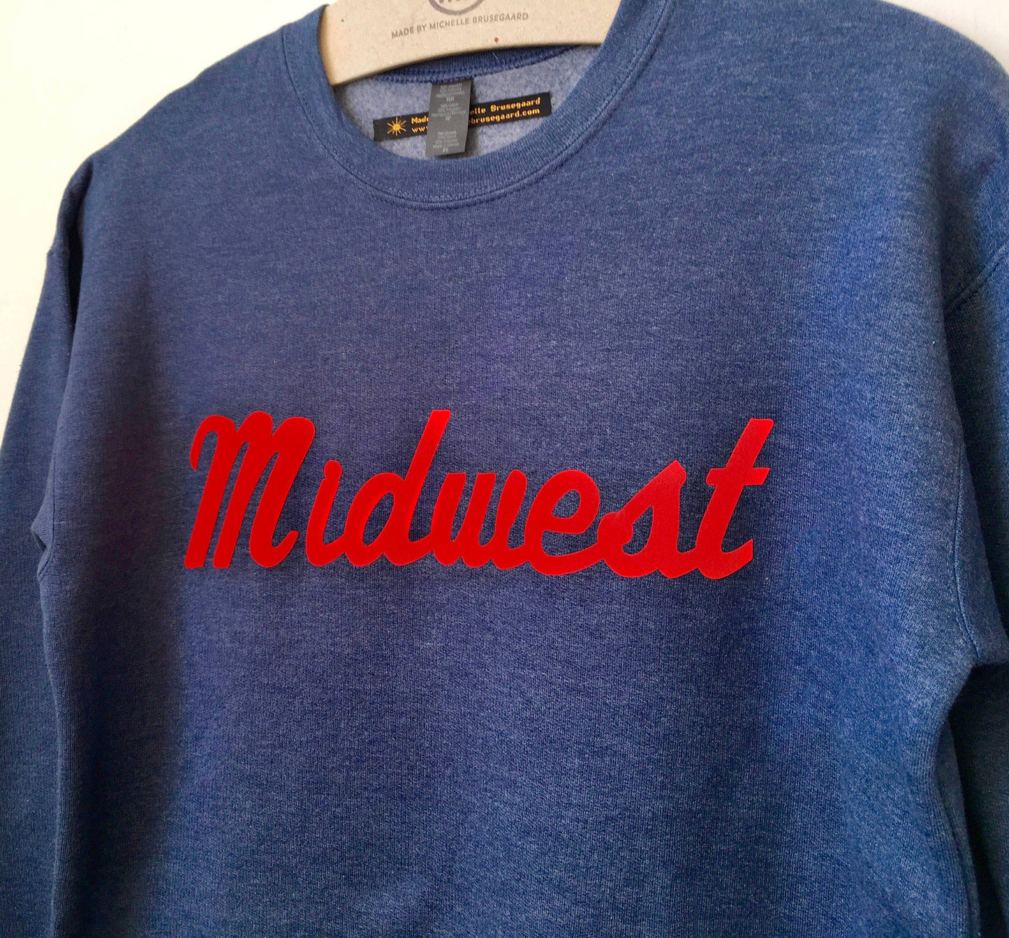 Flocked "Midwest" Unisex Crewneck Sweatshirt