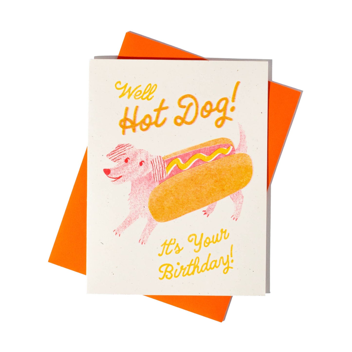 Hot Dog Risograph Birthday Card