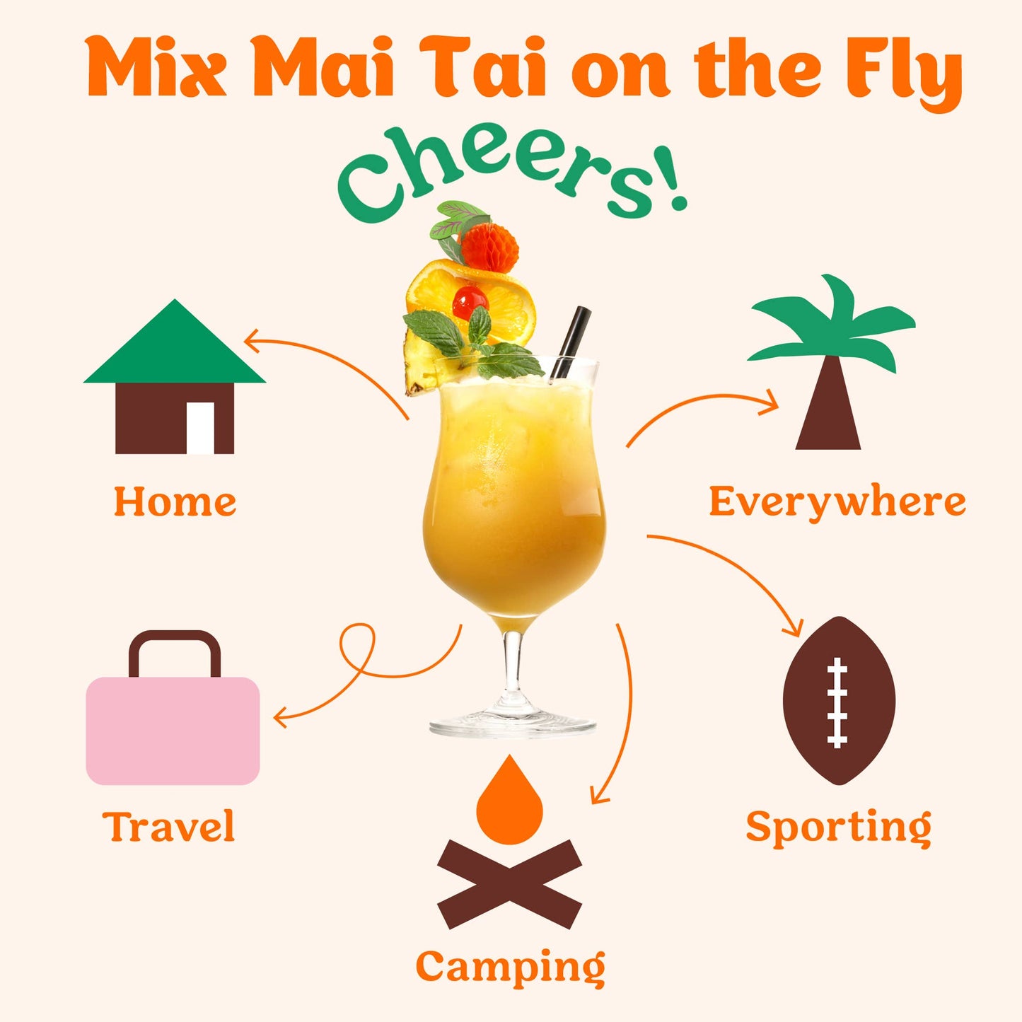 Blood Orange Mai Tai Single-Serving Cocktail or Mocktail Mixer