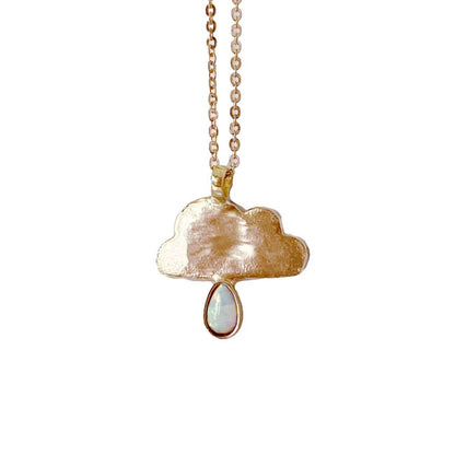 Cloud Pendant Necklace with Opal by Therese Keumpel