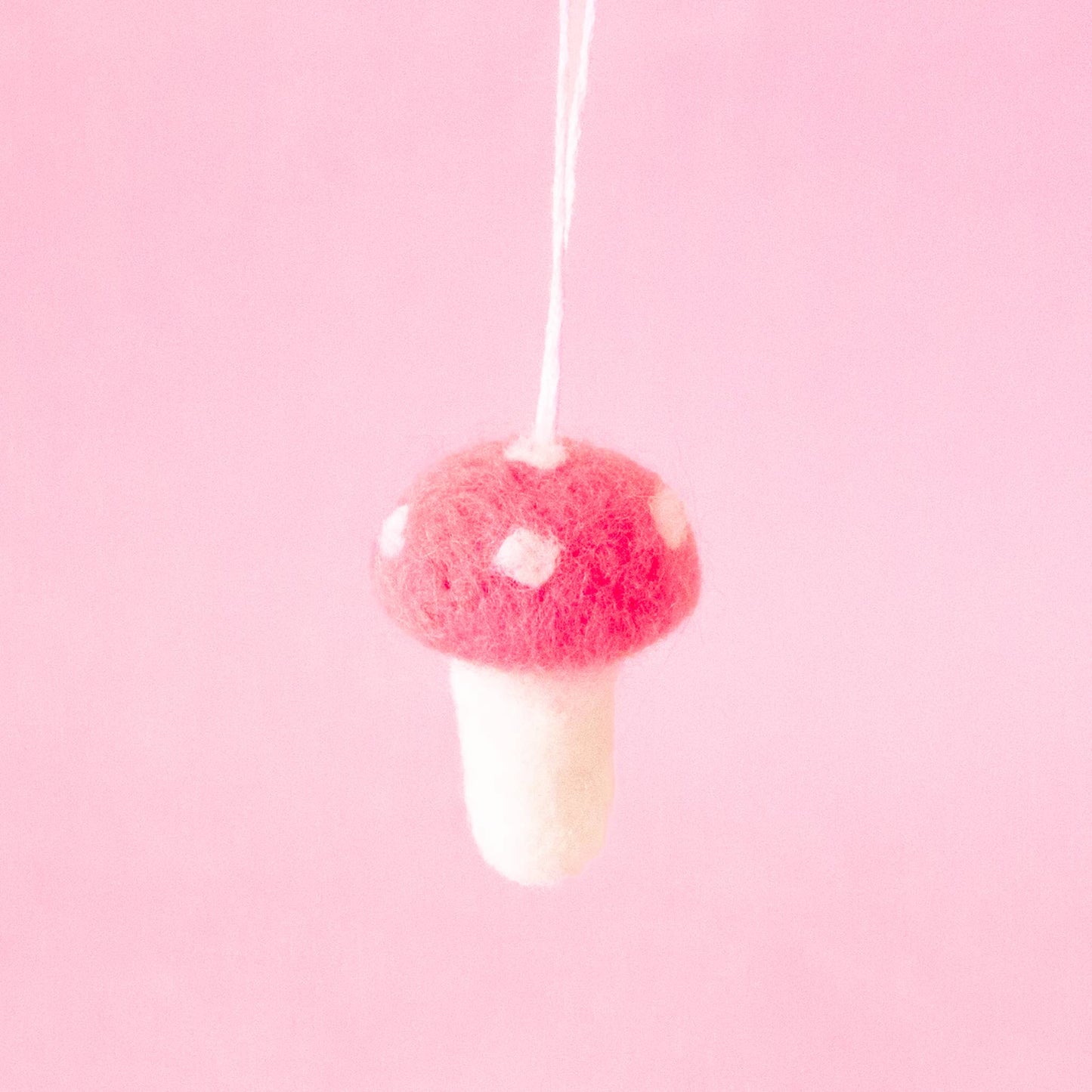 Felt Mushroom Ornament - Candy Pink