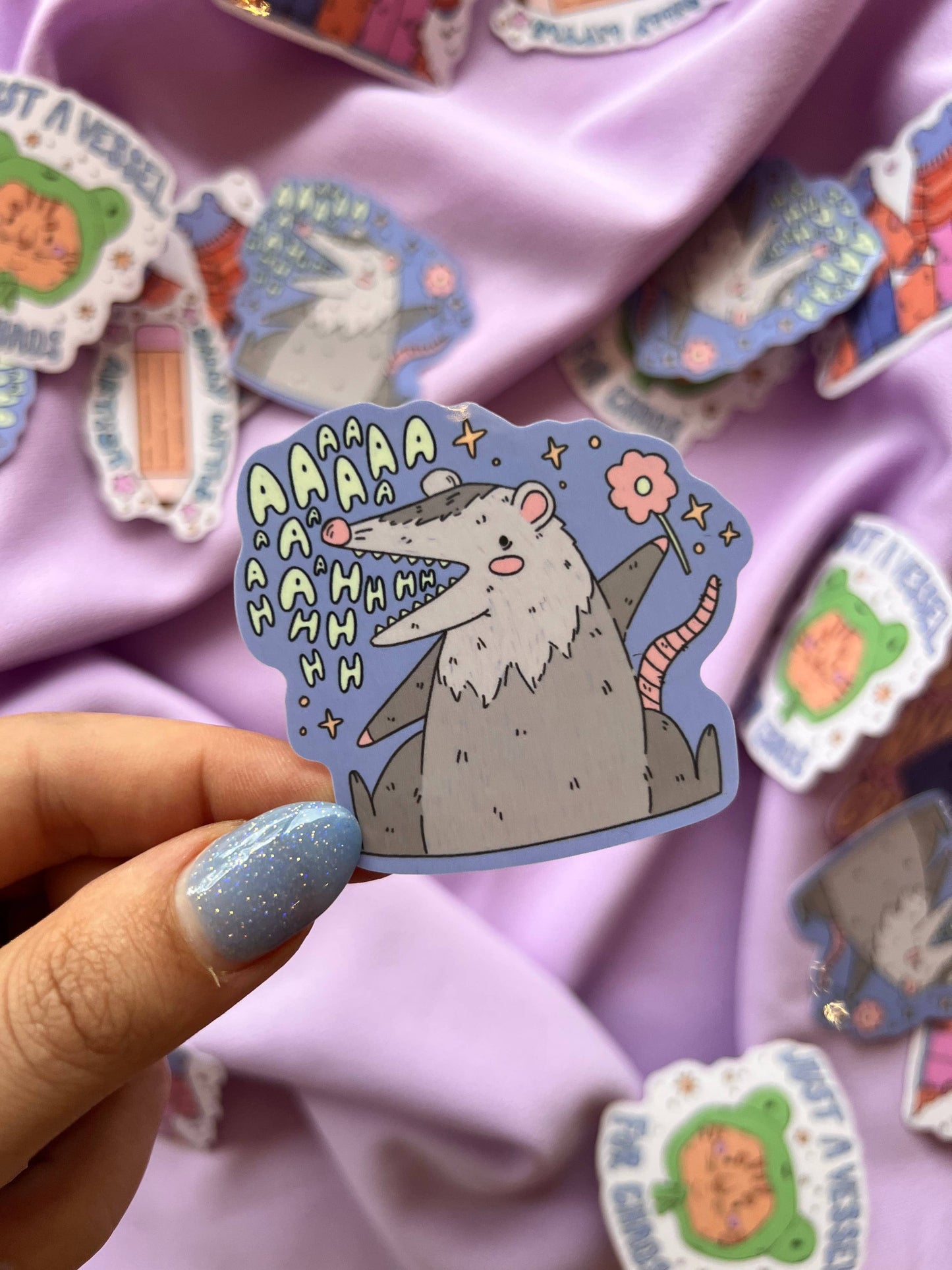 Screaming Opossum Sticker