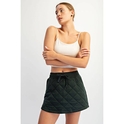 Quilted Mini Skort - Regency Green