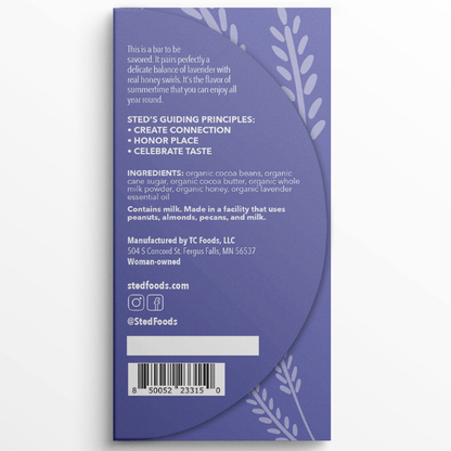 Sted Chocolate Mini Snack Size Bar: Honey Lavender