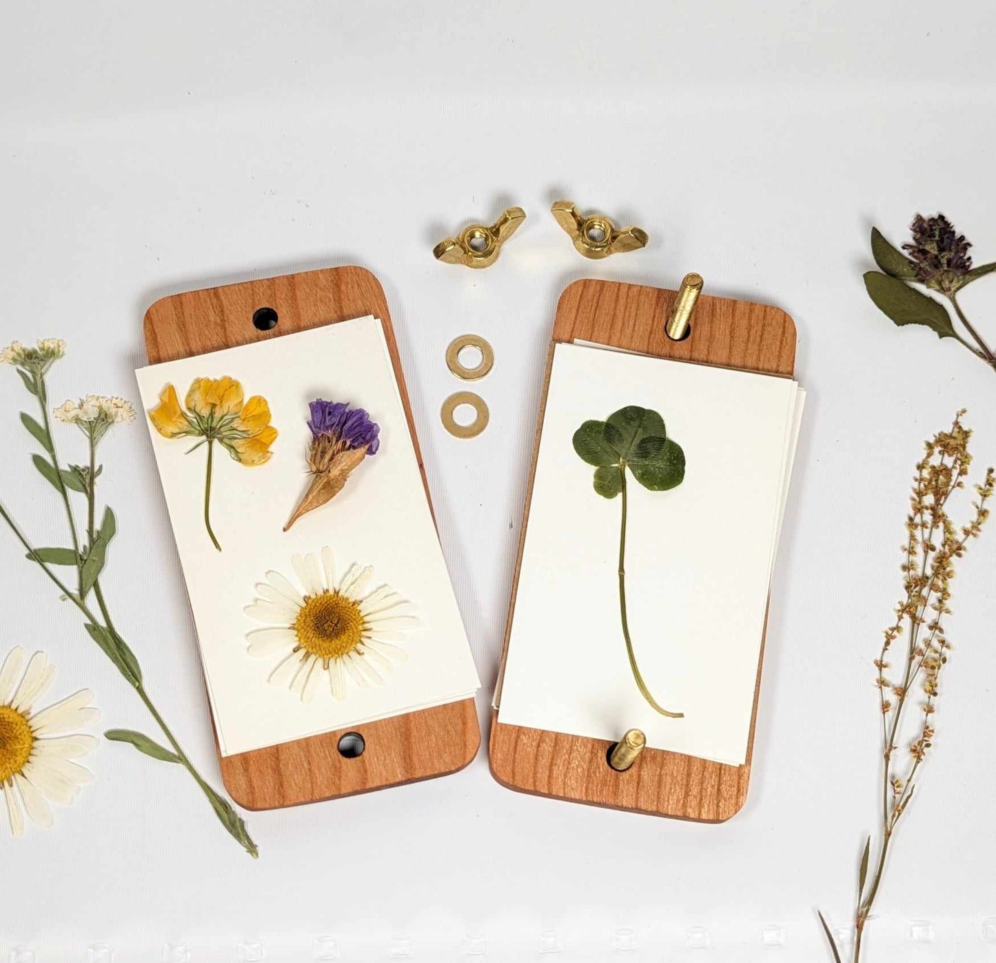 Michigan Maple Pocket Size Flower Press With Mushroom Design