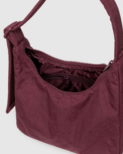 BAGGU Mini Nylon Shoulder Bag in Mahogany
