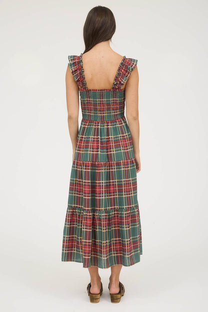 Plaid Smocked Bodice Tiered Midi Dress -- 2 Colorways