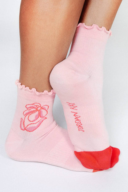 Flora Ruffle Ankle Socks by Jordan Kay (Women's Sizing)