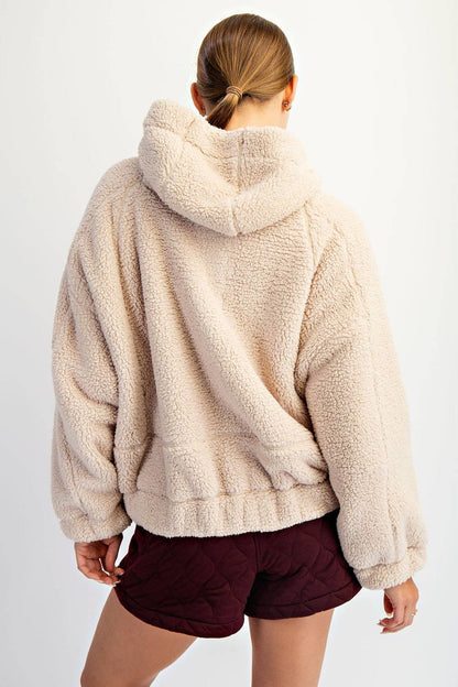 Ultra-Plush Sherpa Quarter-Zip Hoodie