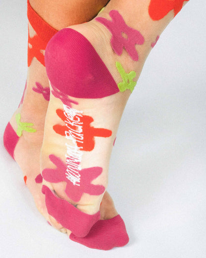 Flower Sheer Ankle Sock by Hannah Packer (Women's Sizing)