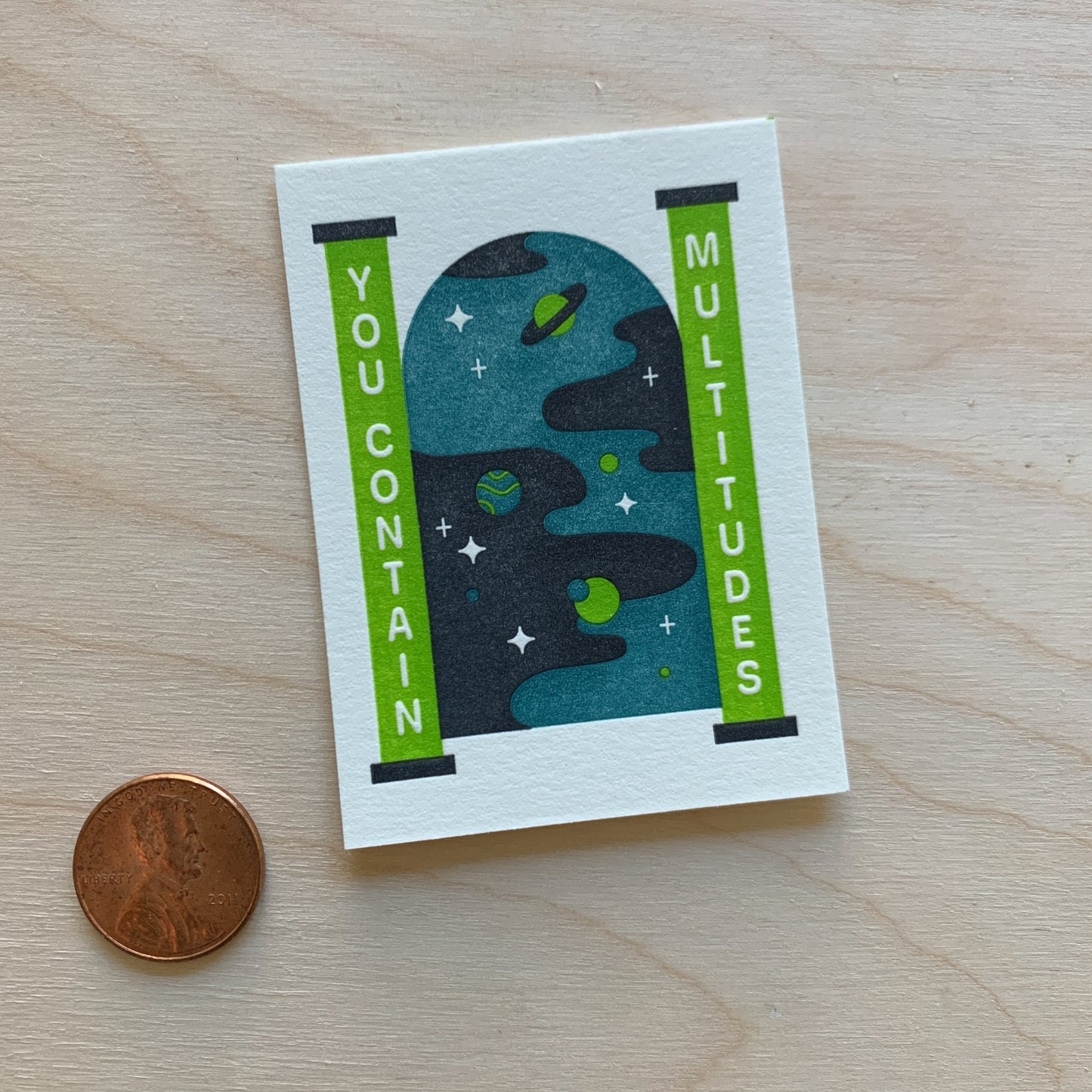 You Contain Multitudes - Mini Letterpress Print