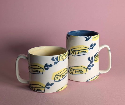 Handmade Butter & Hearts Ceramic Mug