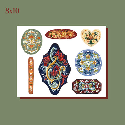 Rosemaling Shapes 8"x10" Print by Stoughton-Raised Artist Chandler Hougan
